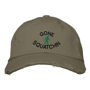 Gone squatchin embroidered baseball cap