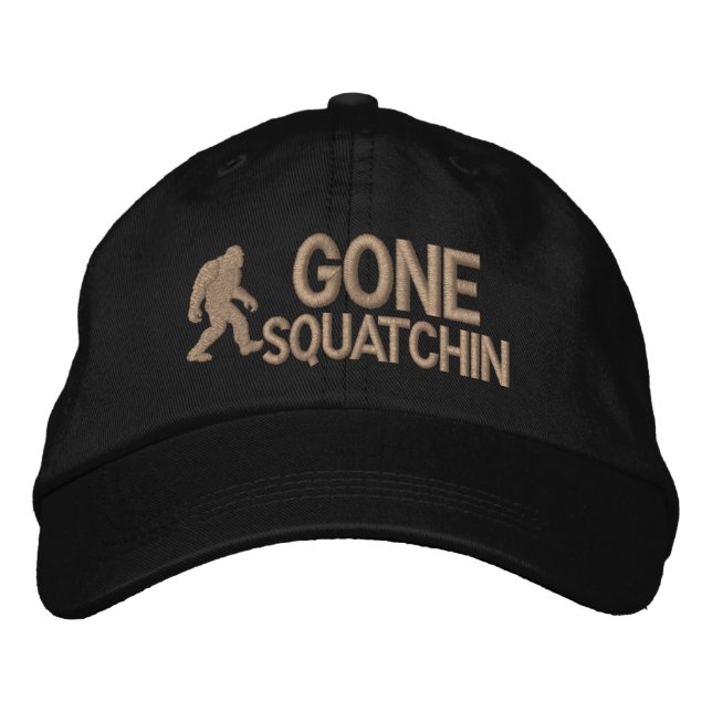 Gone Squatchin Embroidered Baseball Hat (Front)