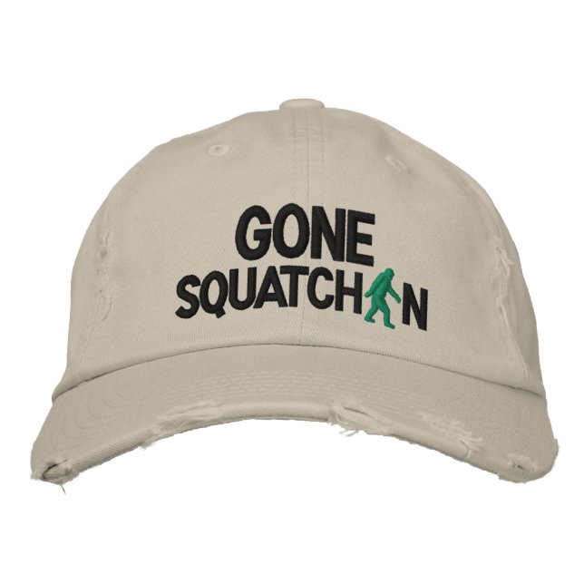 Gone Squatchin Embroidered Baseball Hat (Front)