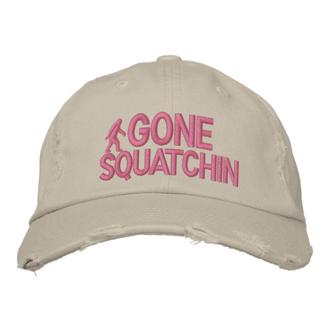 Gone Squatchin Embroidered Baseball Hat (Front)