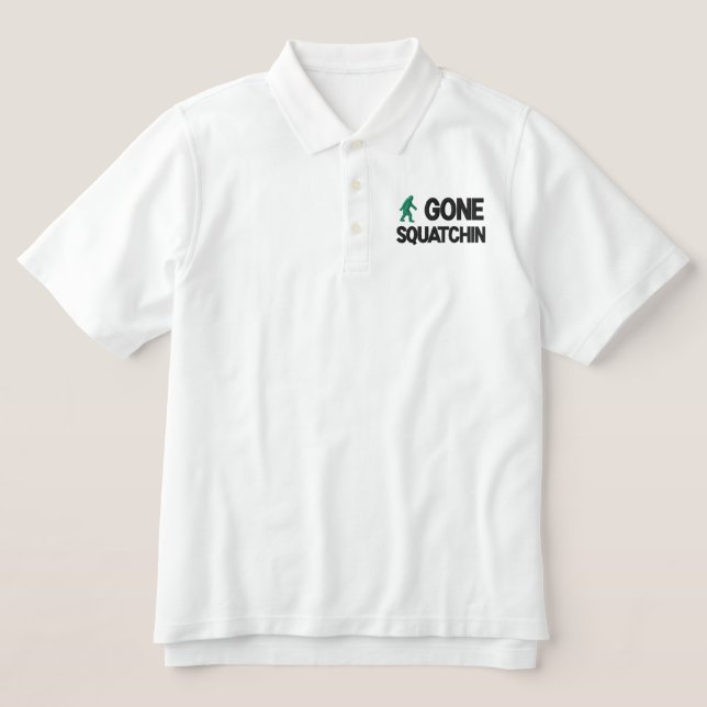 Gone Squatchin Embroidered Polo Shirt (Design Front)