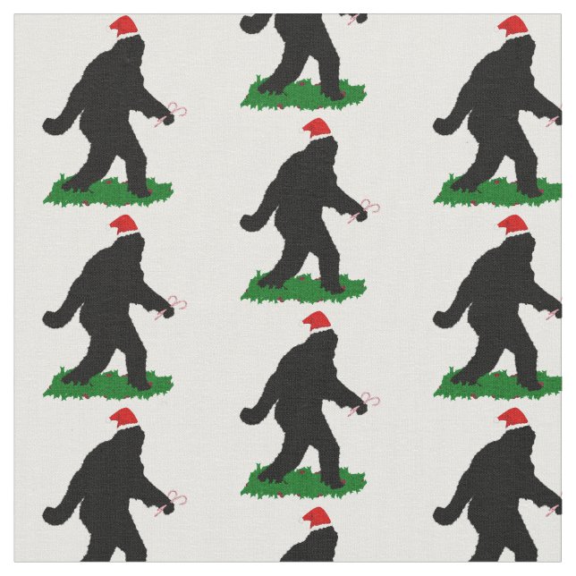 Gone Squatchin' for Christmas Fabric (Close Up)