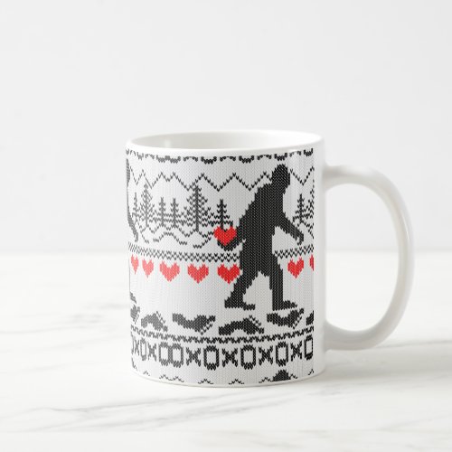 Gone Squatchin For Love Ugly Knit Style Coffee Mug