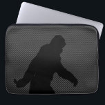 Gone Squatchin For on Carbon Fiber Print Laptop Sleeve<br><div class="desc">The iconic Sasquatch Bigfoot black silhouette gone squatchin style out there on a fine custom gift. 
 
 



 
Use the "Ask this Designer" link to contact us with your special design requests or for some assistance with any of your customization project needs.</div>