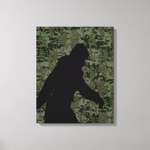 Gone Squatchin For on Olive Digital Camouflage Canvas Print
