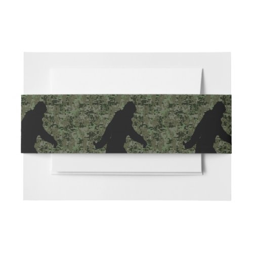 Gone Squatchin For on Olive Digital Camouflage Invitation Belly Band
