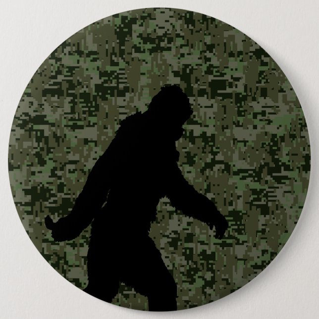 Gone Squatchin For on Olive Digital Camouflage Pinback Button (Front)