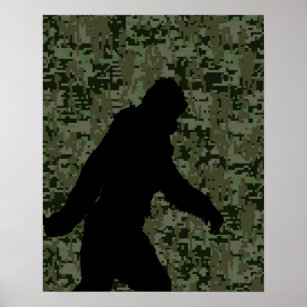 Gone Squatchin For on Olive Digital Camouflage Poster
