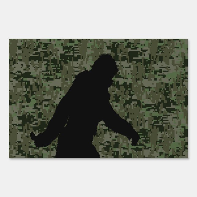 Gone Squatchin For on Olive Digital Camouflage Sign (Front)