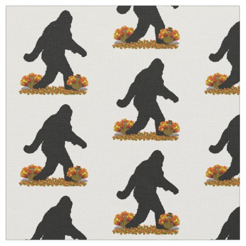 Gone Squatchin for Thanksgiving Turkey Fabric