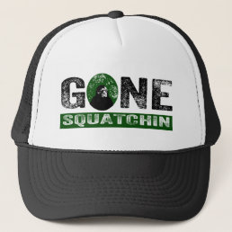 Gone Squatchin (Green) Grunge Squatch Trucker Hat