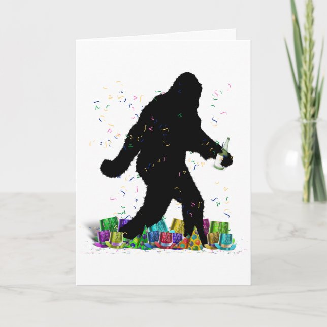 Gone Squatchin' In The New Year Card (Front)