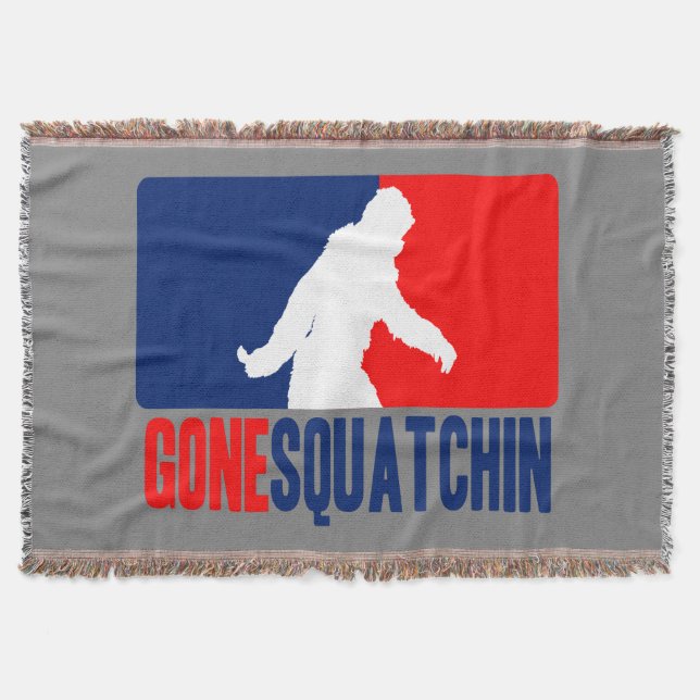 Gone Squatchin League Decor Throw Blanket (Front)