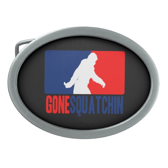 Gone Squatchin League Oval Belt Buckle (Front)
