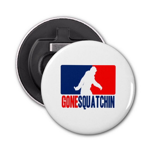 Gone Squatchin League Style Bottle Opener (Front)