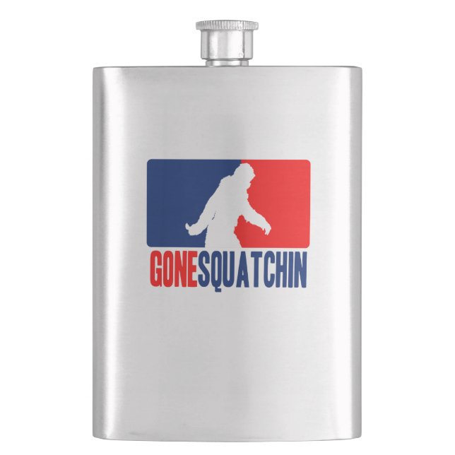 Gone Squatchin League Style Flask (Front)