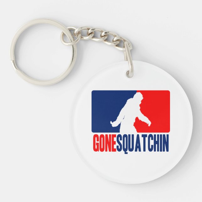 Gone Squatchin League Style Keychain (Front)