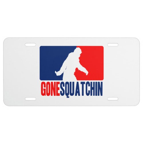 Gone Squatchin League Style License Plate