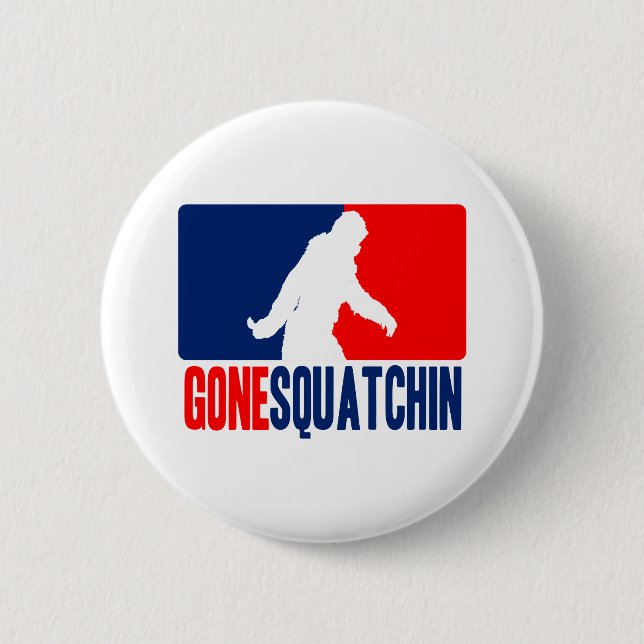 Gone Squatchin League Style Pinback Button (Front)