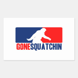 Gone Squatchin League Style Rectangular Sticker