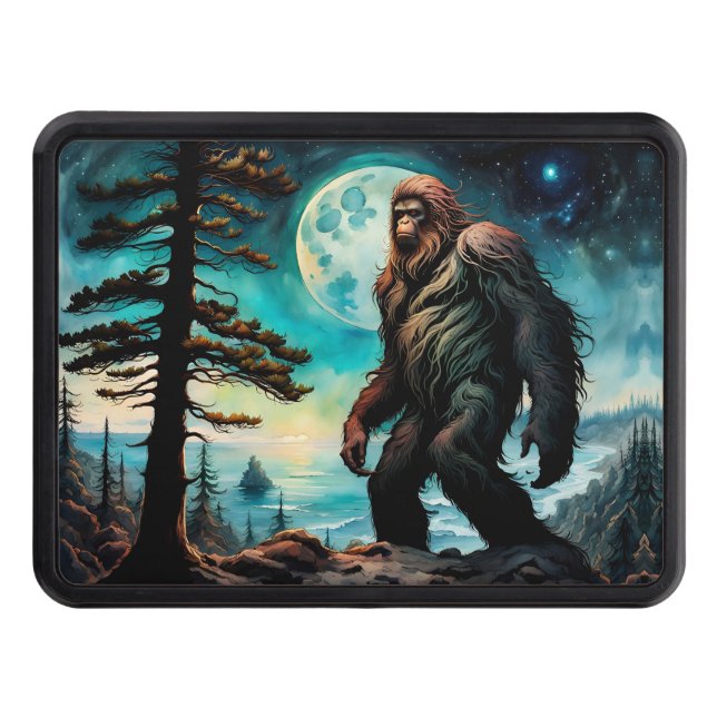 Gone Squatchin' Living Large Sasquatch  Hitch Cover (Front)
