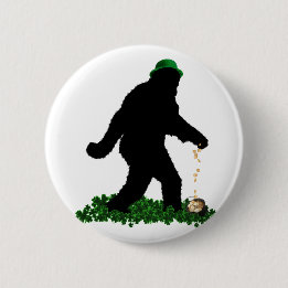 Gone Squatchin' on St. Patrick's Day Button