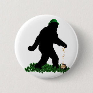 Gone Squatchin' on St. Patrick's Day Button