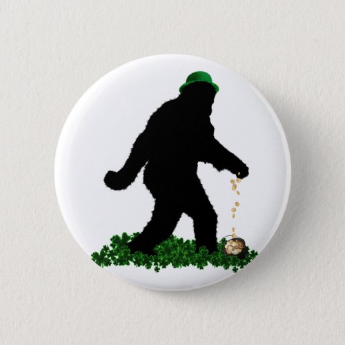 Gone Squatchin on St Patricks Day Button