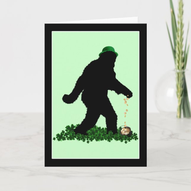 Gone Squatchin' on St. Patrick's Day Card (Front)