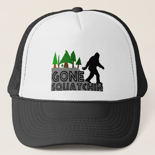 Gone Squatchin Original Design Trucker Hat (Front)