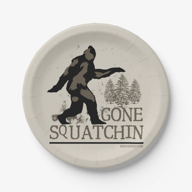 Gone Squatchin Paper Plates (Front)