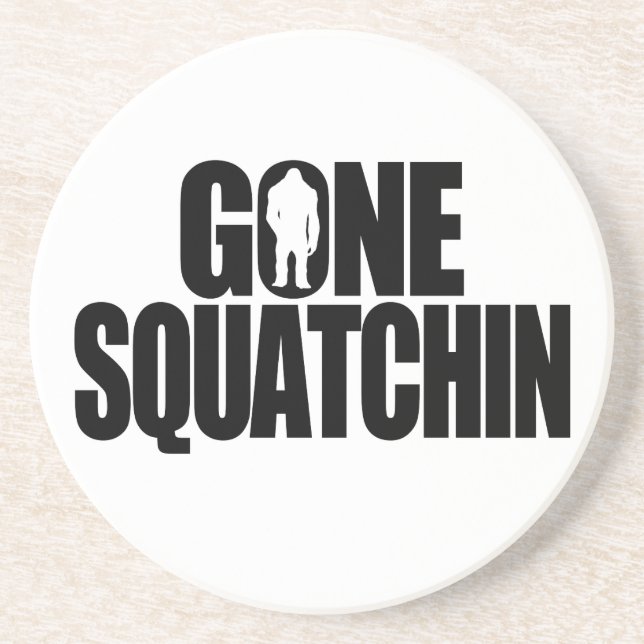 Gone Squatchin Sandstone Coaster (Front)
