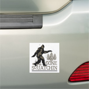 Gone Squatchin Sasquatch Car Magnet