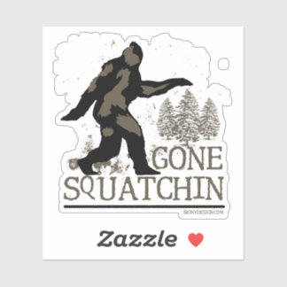 Gone Squatchin Sasquatch Contour Cut Sticker