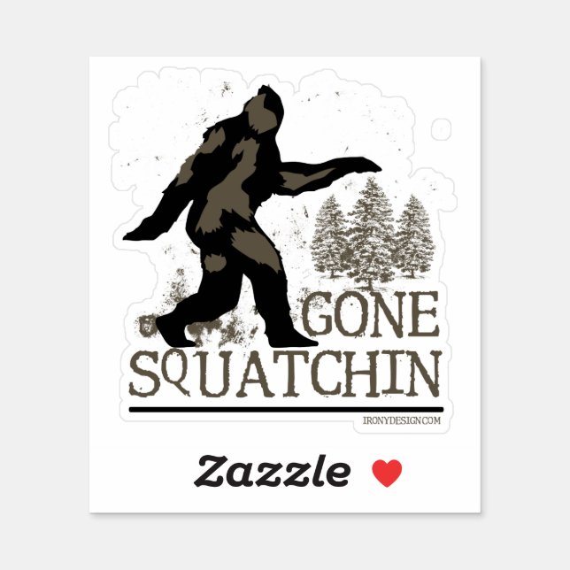 Gone Squatchin Sasquatch Contour Cut Sticker (Sheet)