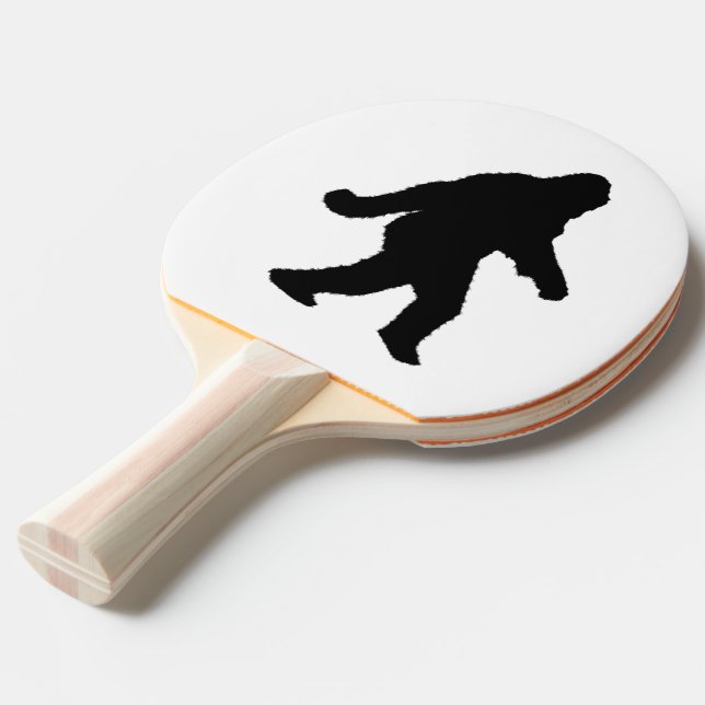 Gone Squatchin - Sasquatch Silhouette Ping-Pong Paddle (Front Angle)
