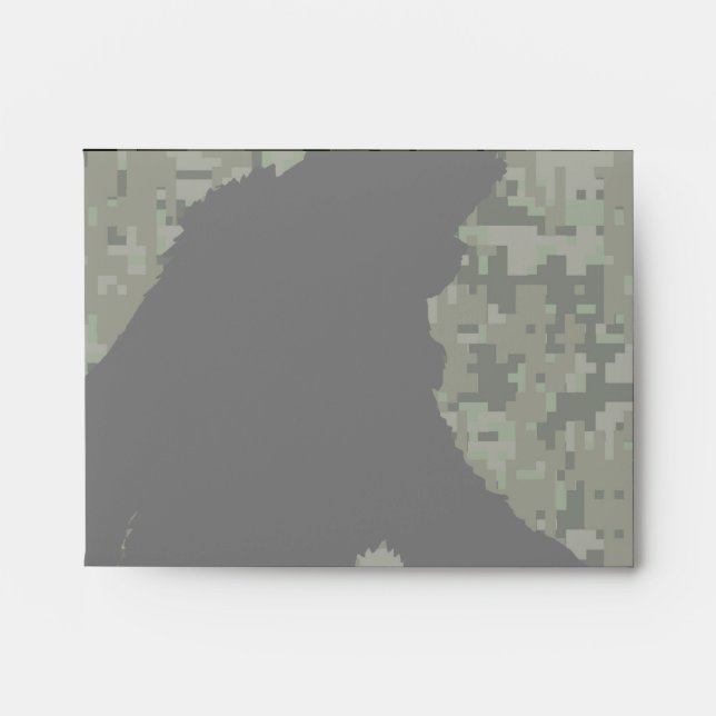 Gone Squatchin Silhouette on Digital Camouflage Envelope (Front)