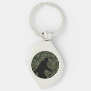 Gone Squatchin Silhouette on Digital Camouflage Keychain