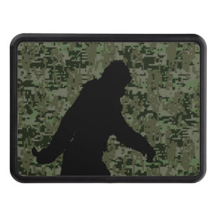 Gone Squatchin Silhouette on Digital Camouflage Tow Hitch Cover