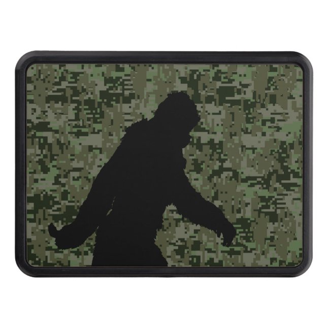 Gone Squatchin Silhouette on Digital Camouflage Tow Hitch Cover (Front)
