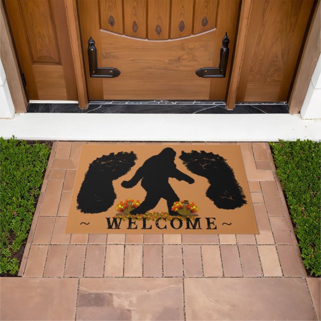 Gone Squatchin' Thanksgiving Doormat (Outdoor)