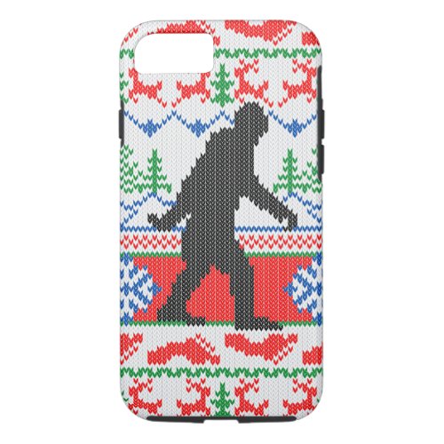 Gone Squatchin Ugly Christmas Sweater Knit Style iPhone 87 Case