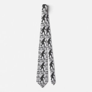 Gone Squatchin Ugly Christmas Sweater Knit Style Neck Tie