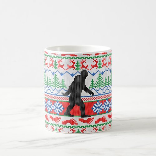 Gone Squatchin Ugly Christmas Sweater Knitting Coffee Mug