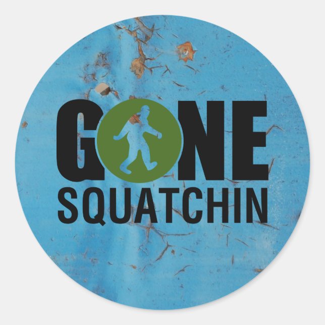 Gone Squatchin Vintage Classic Round Sticker (Front)