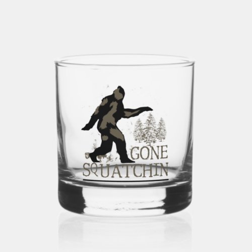 Gone Squatchin Whiskey Glass