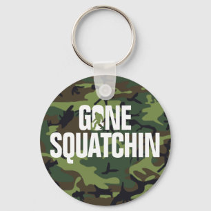 Gone Squatchin - White and Green woth Camo Keychain