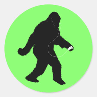 Gone Squatchin' With Ear Buds Classic Round Sticker