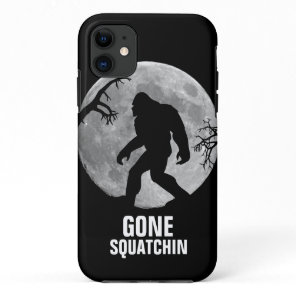 Gone Squatchin with moon and silhouette iPhone 11 Case