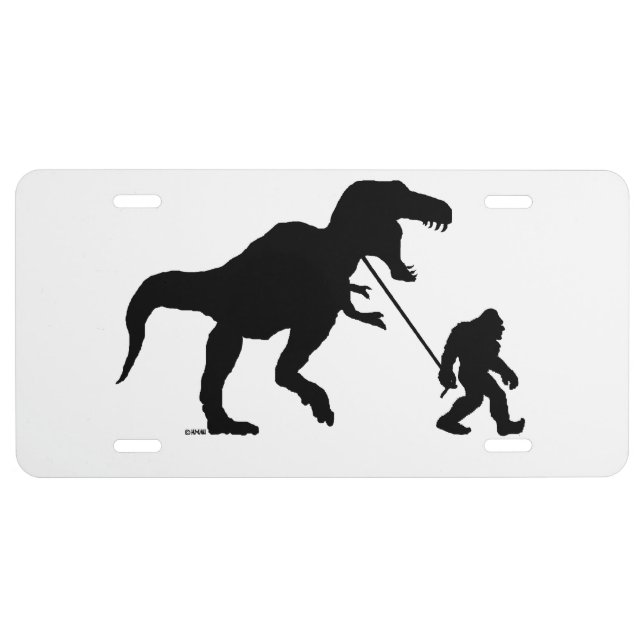 Gone Squatchin with T-rex License Plate (Front)